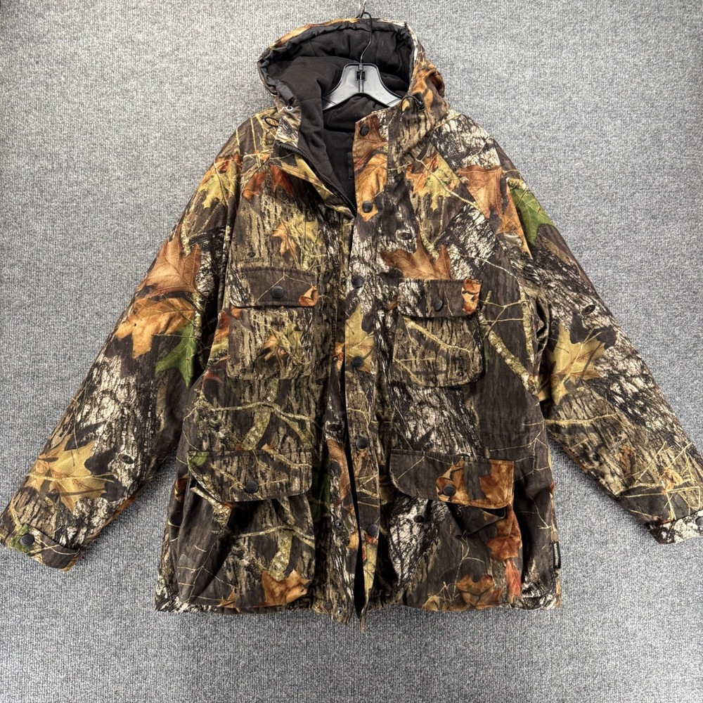Dickies Jacket Mens L Brown Real Tree Camo Hunting Shooting Coat Hoodie Outdoor